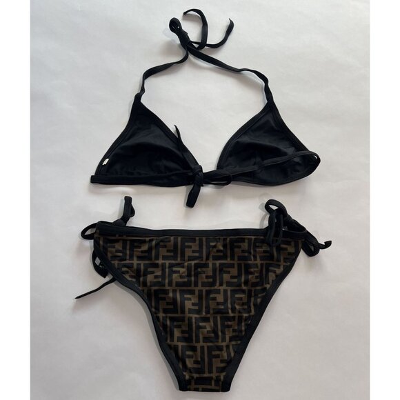 Fendi FF Logo Bikini in Brown - Picture 3 of 4